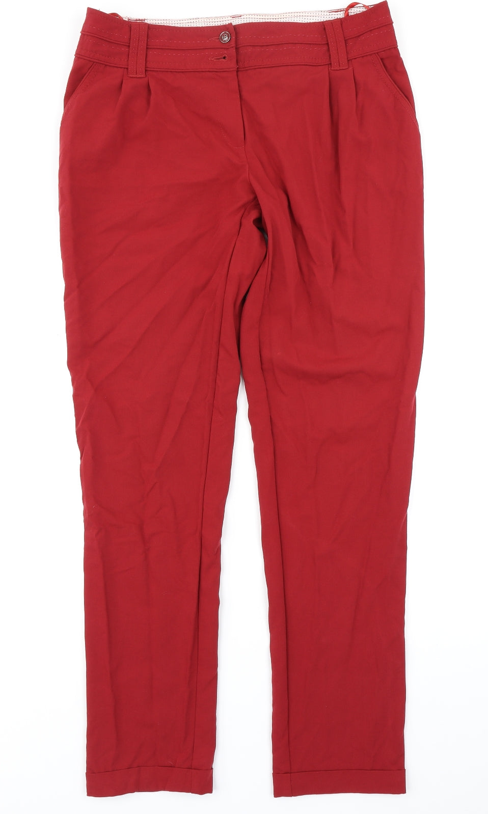NEXT Womens Red   Chino Trousers Size 32 in L30 in