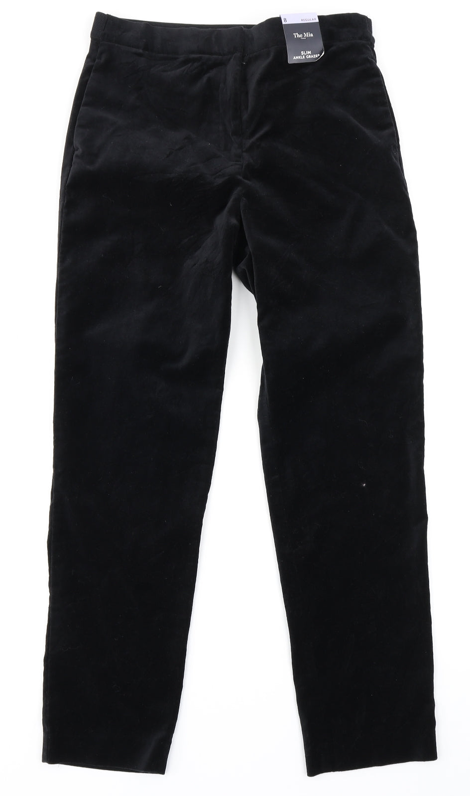 M&S  Womens Black  Velour Trousers  Size 8 L25 in