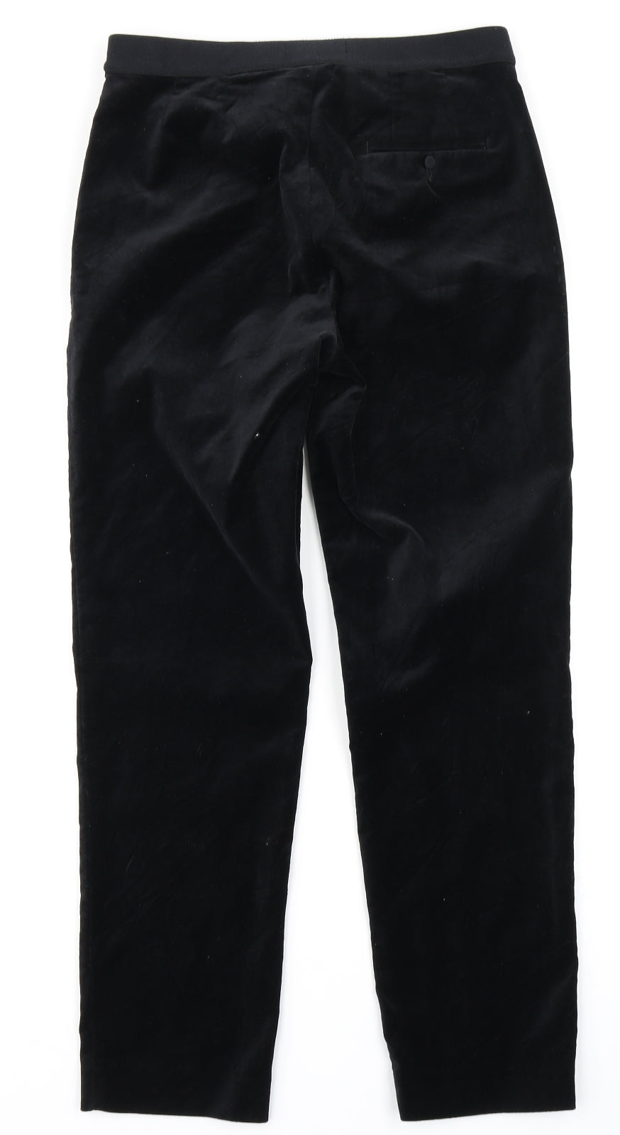 M&S  Womens Black  Velour Trousers  Size 8 L25 in