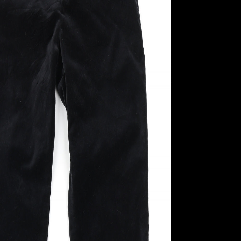M&S  Womens Black  Velour Trousers  Size 8 L25 in