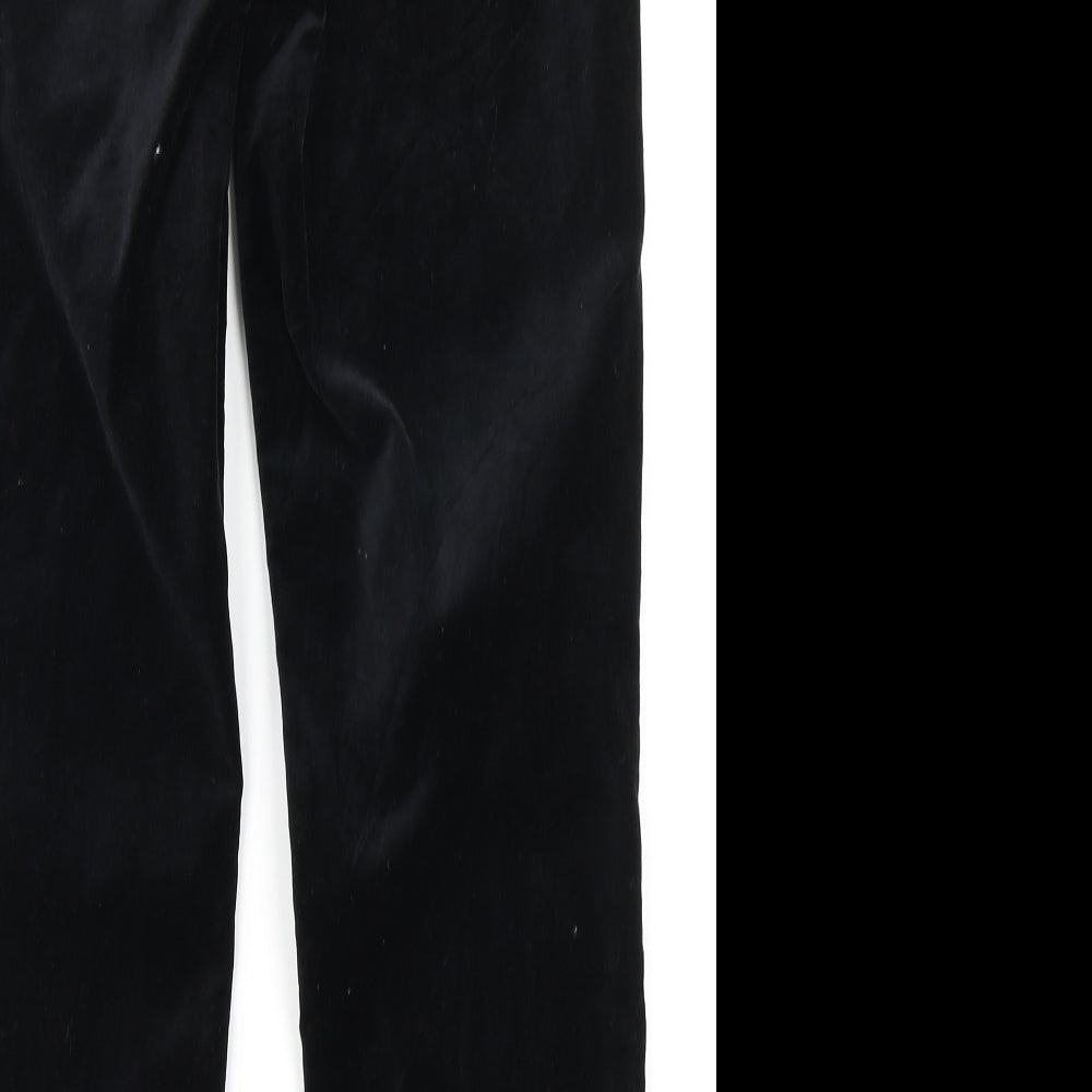M&S  Womens Black  Velour Trousers  Size 8 L25 in