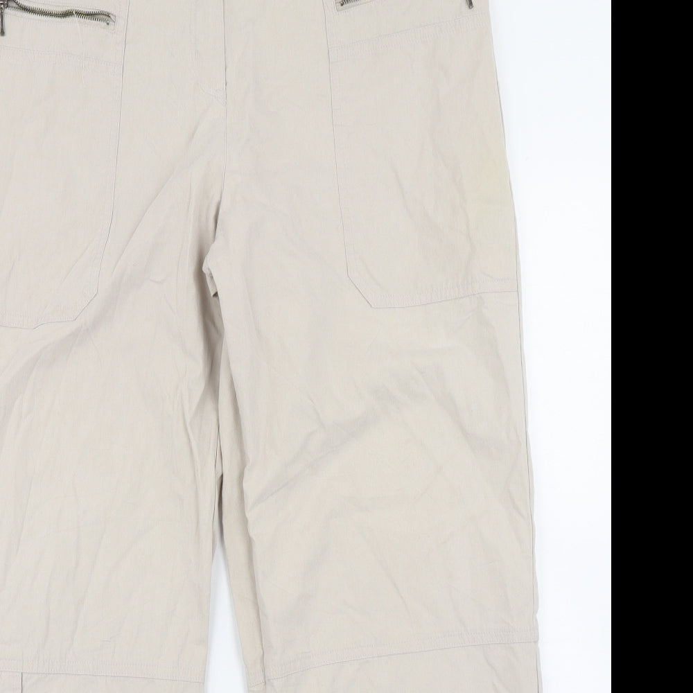 Avenue Womens Beige   Cargo Trousers Size 16 L28 in