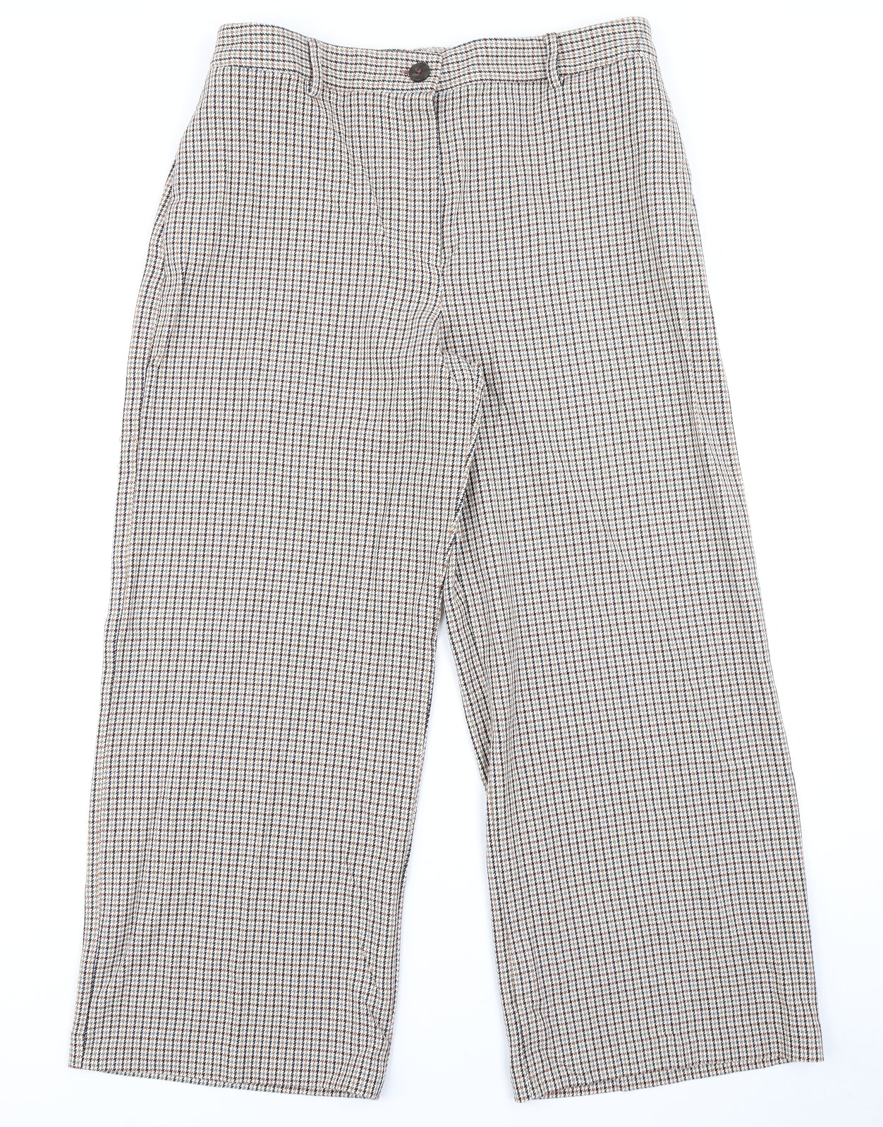 M&S Collection Womens Brown Plaid  Trousers  Size 16 L27 in