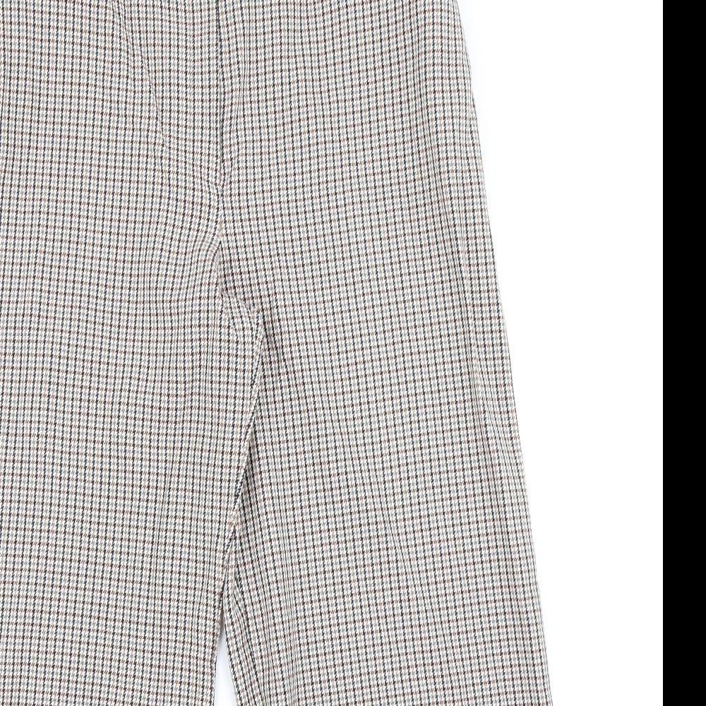 M&S Collection Womens Brown Plaid  Trousers  Size 16 L27 in