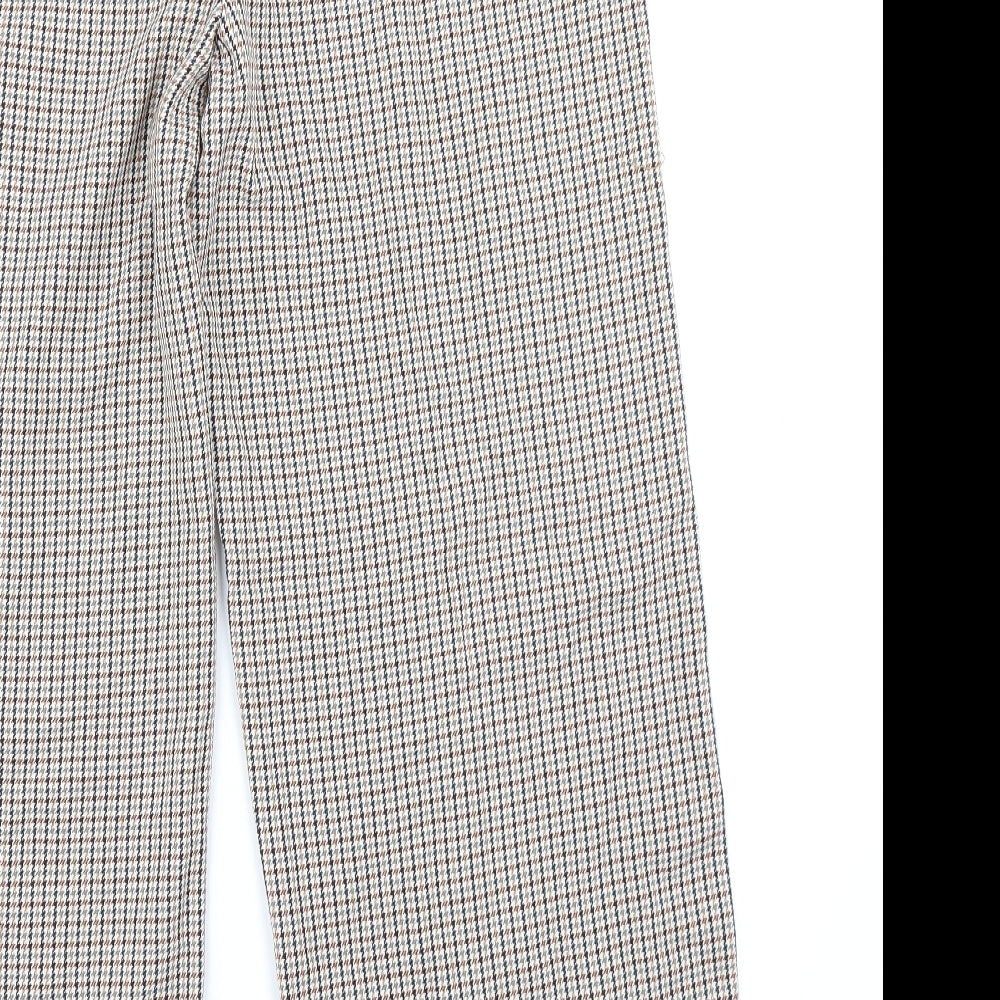 M&S Collection Womens Brown Plaid  Trousers  Size 16 L27 in