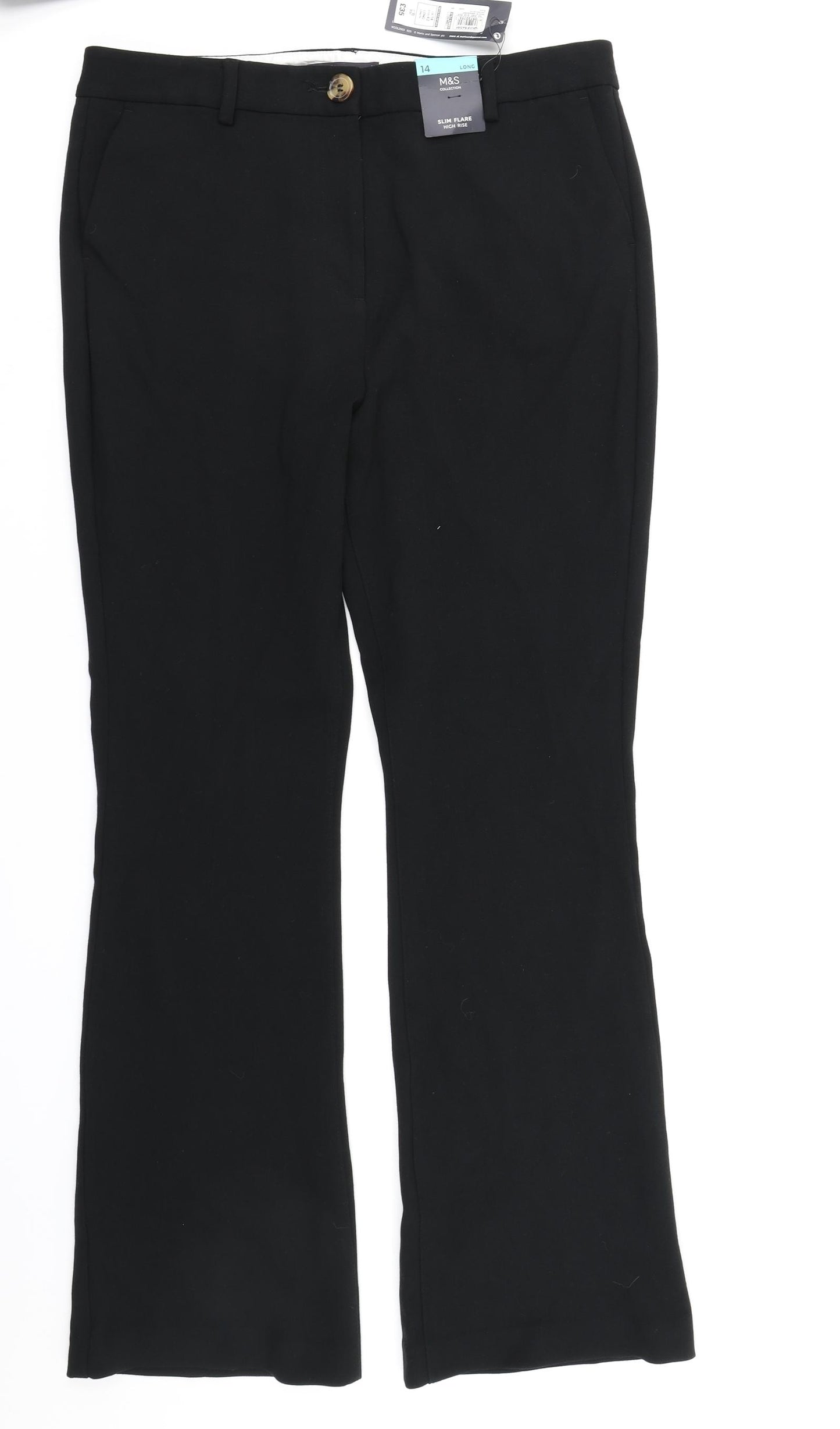 M&S Collection Womens Black   Trousers  Size 14 L30 in