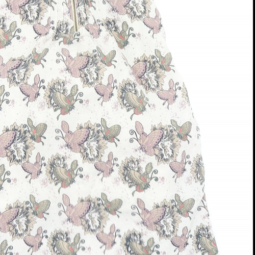 Minymo Womens White Floral  Basic Blouse Size 10