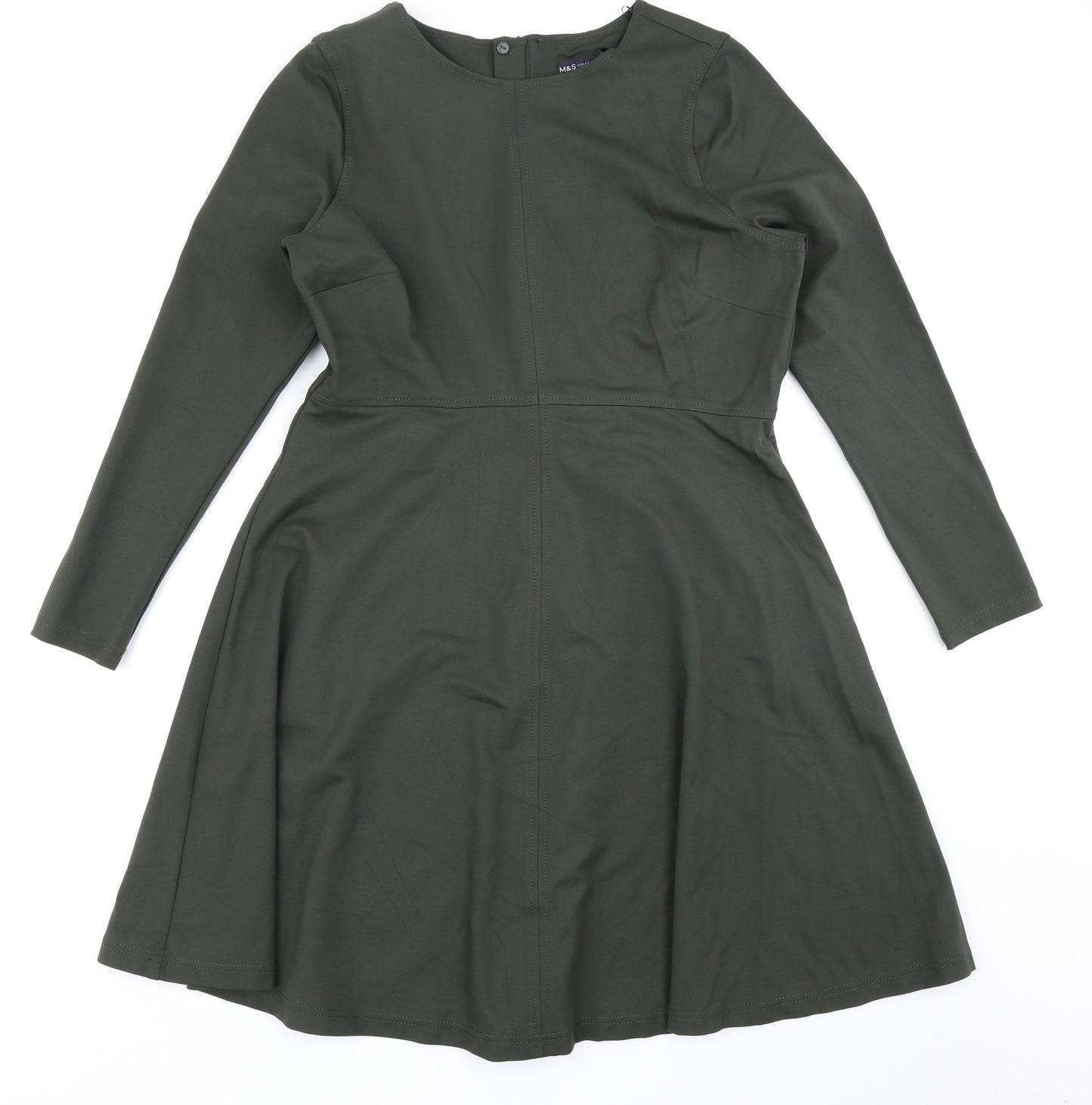 M&S Collection Womens Green   Skater Dress  Size 16