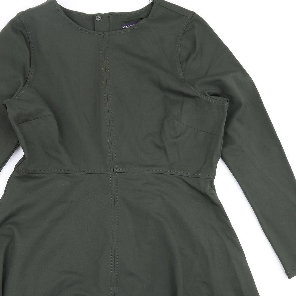 M&S Collection Womens Green   Skater Dress  Size 16