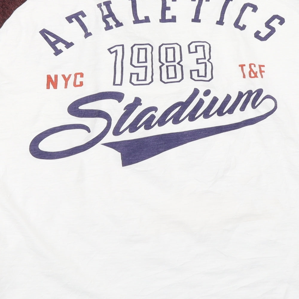 Primark Mens White Colourblock   T-Shirt Size XL