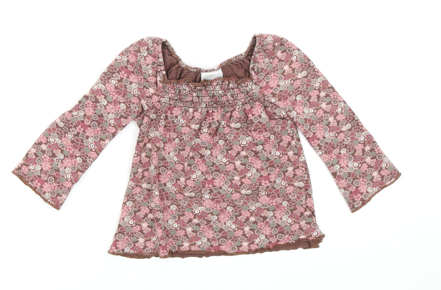 NEXT Girls Brown Floral  Basic T-Shirt Size 18-24 Months