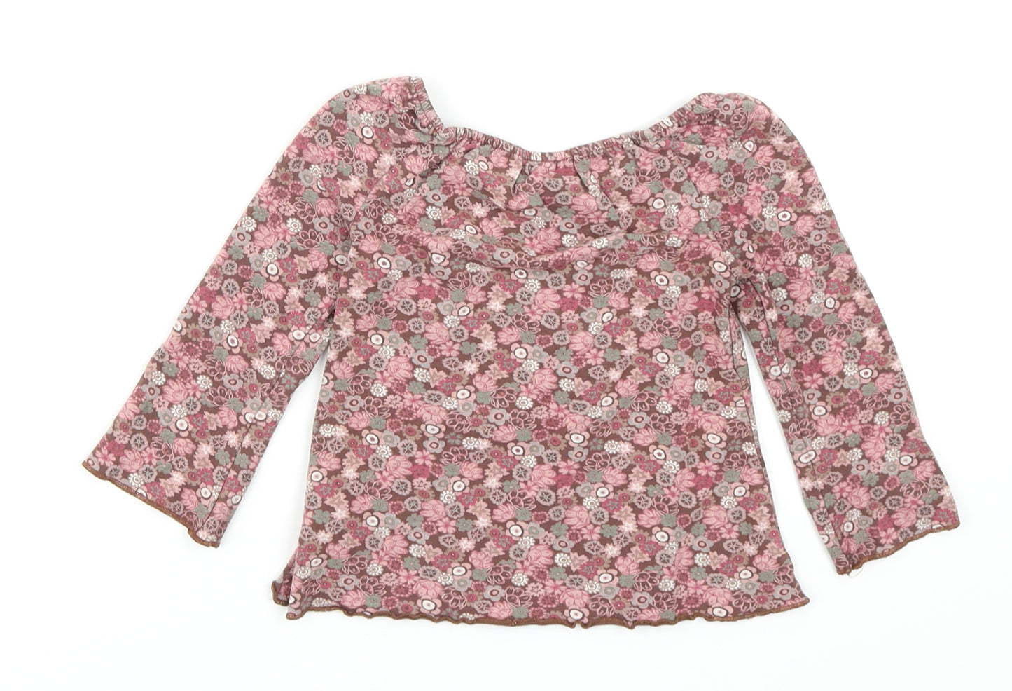 NEXT Girls Brown Floral  Basic T-Shirt Size 18-24 Months