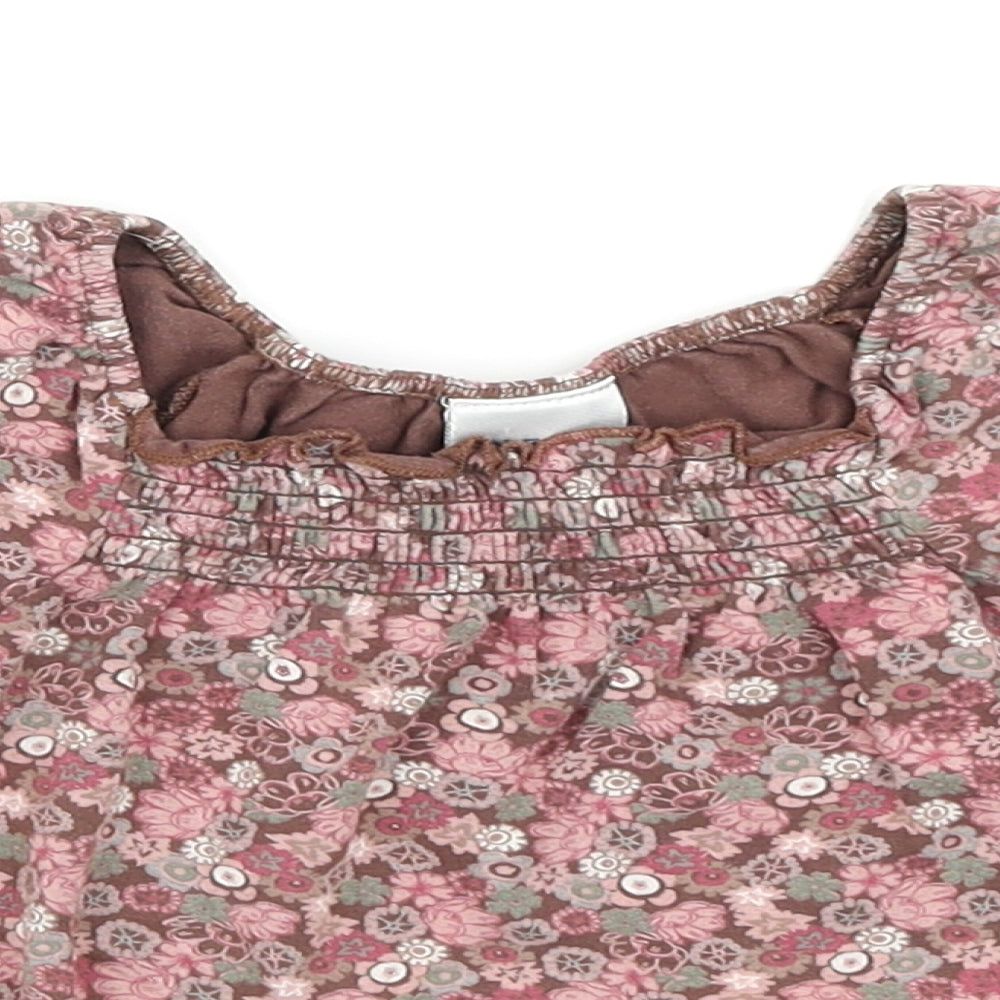 NEXT Girls Brown Floral  Basic T-Shirt Size 18-24 Months