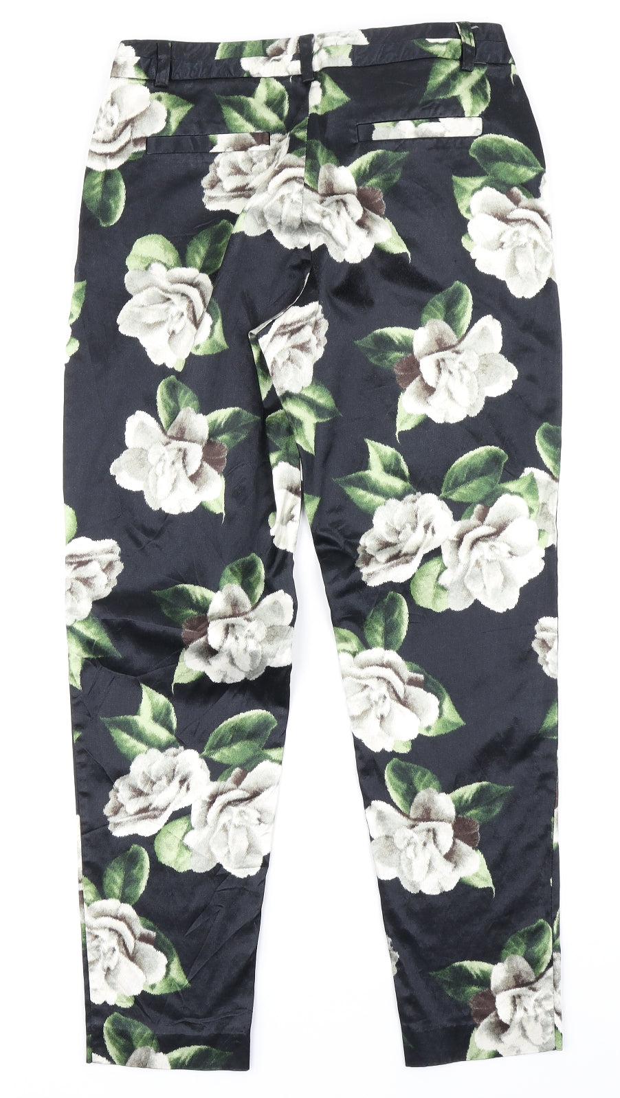 River Island Womens Black Floral  Trousers  Size 12 L26 in