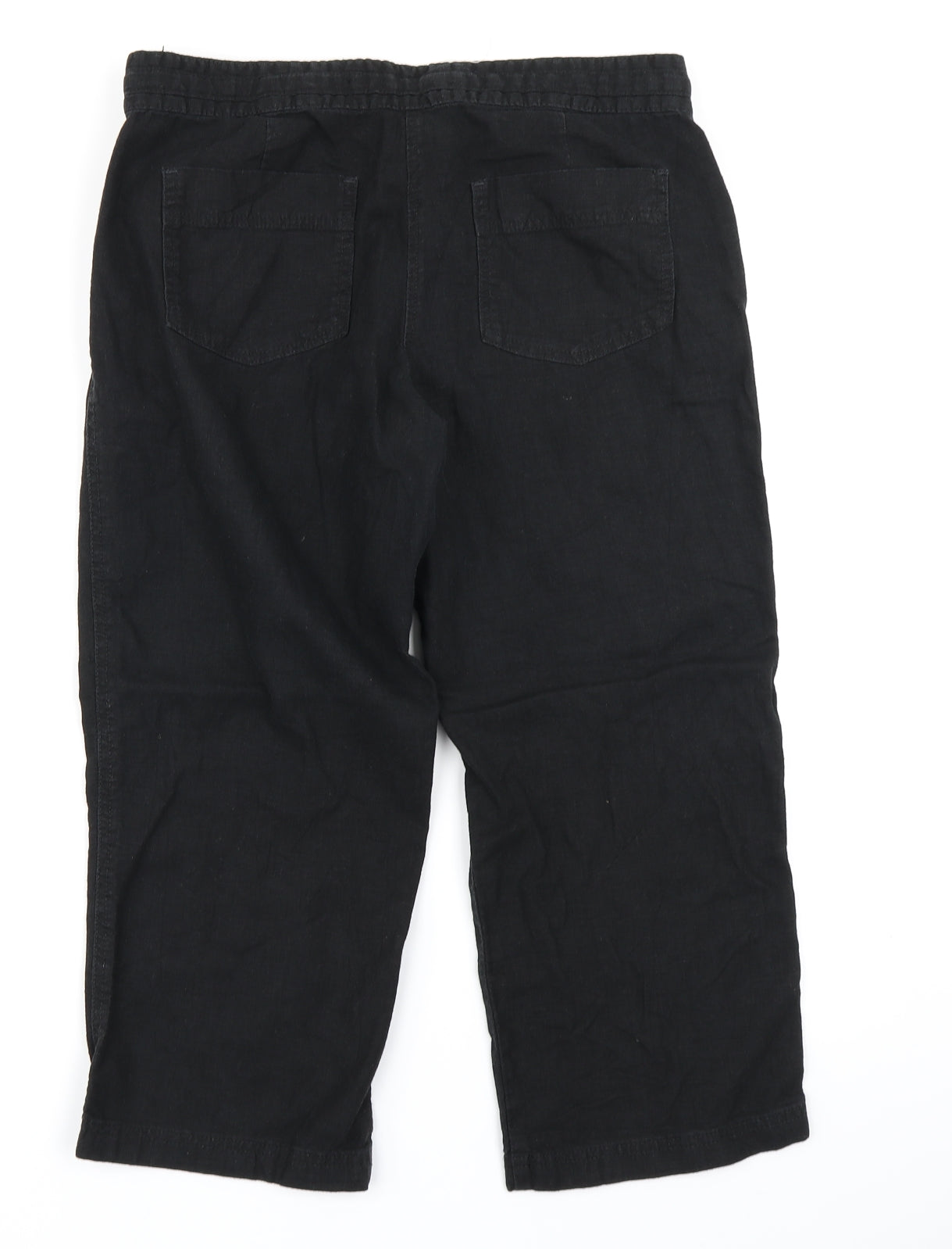 NEXT Womens Black   Cropped Trousers Size 12 L20 in