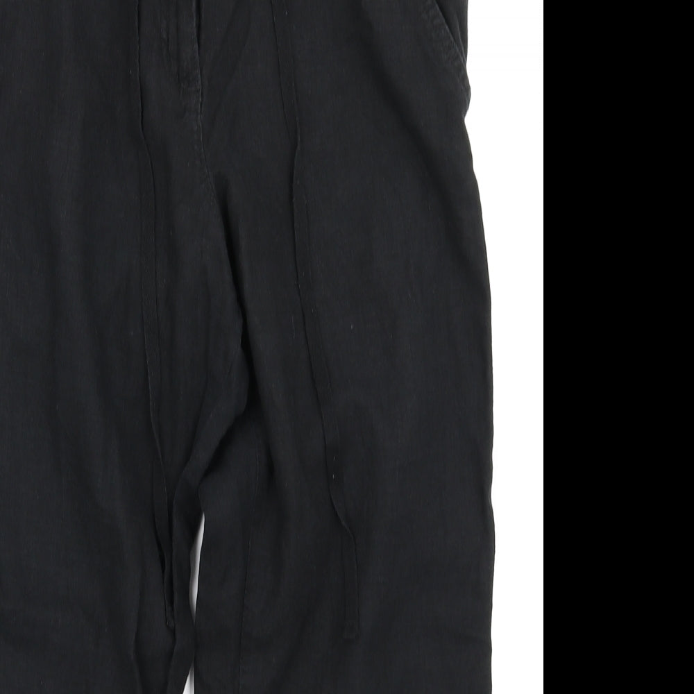 NEXT Womens Black   Cropped Trousers Size 12 L20 in