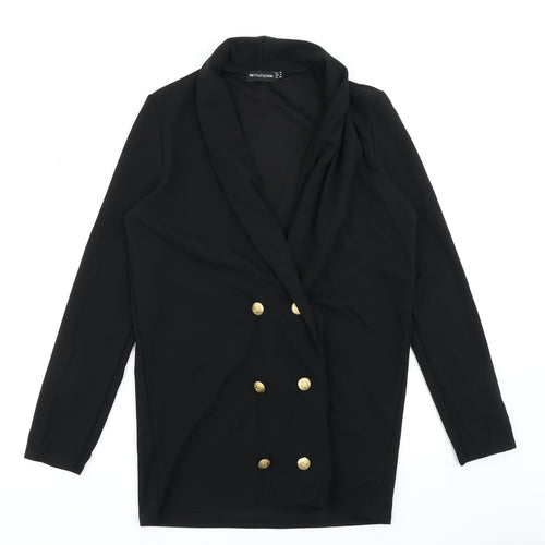 PRETTYLITTLETHING Womens Black   Jacket Blazer Size 8