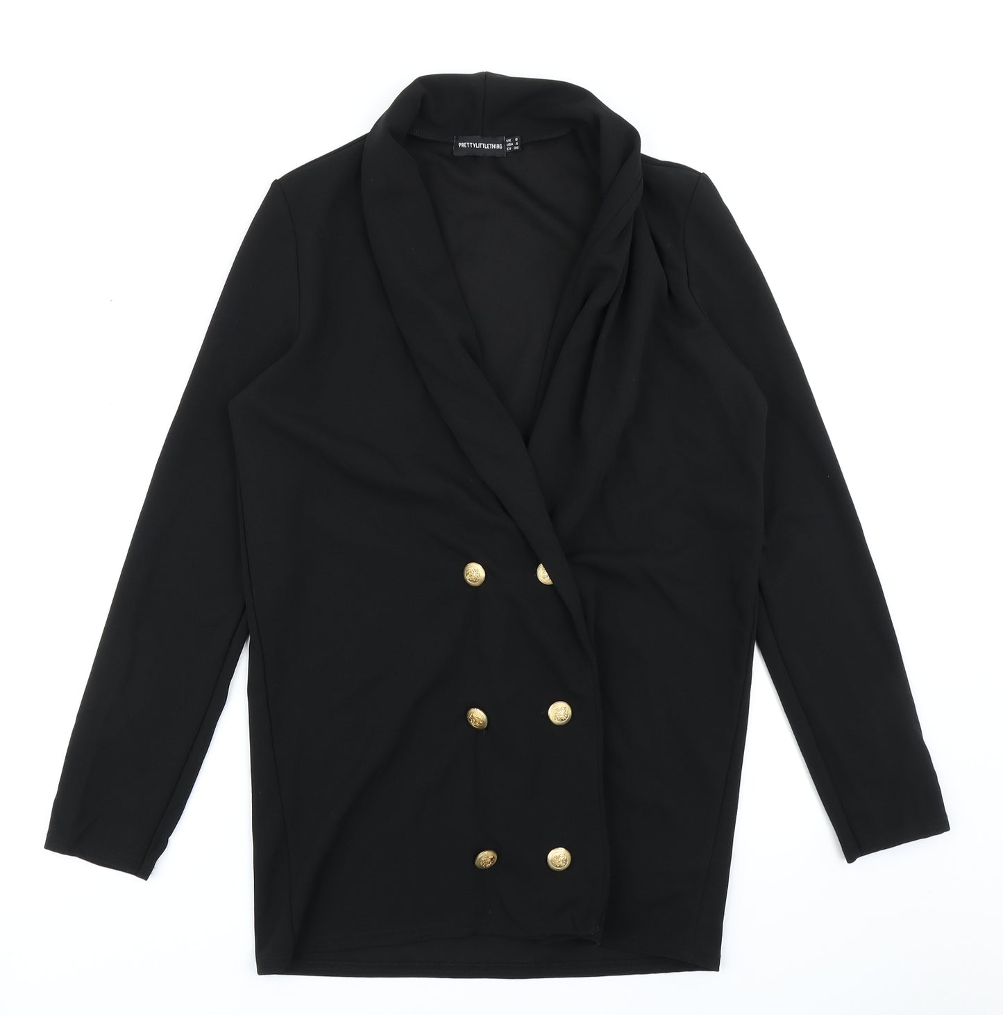 PRETTYLITTLETHING Womens Black   Jacket Blazer Size 8