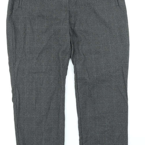 M&S Collection Mens Grey Plaid  Trousers  Size 16 L28 in