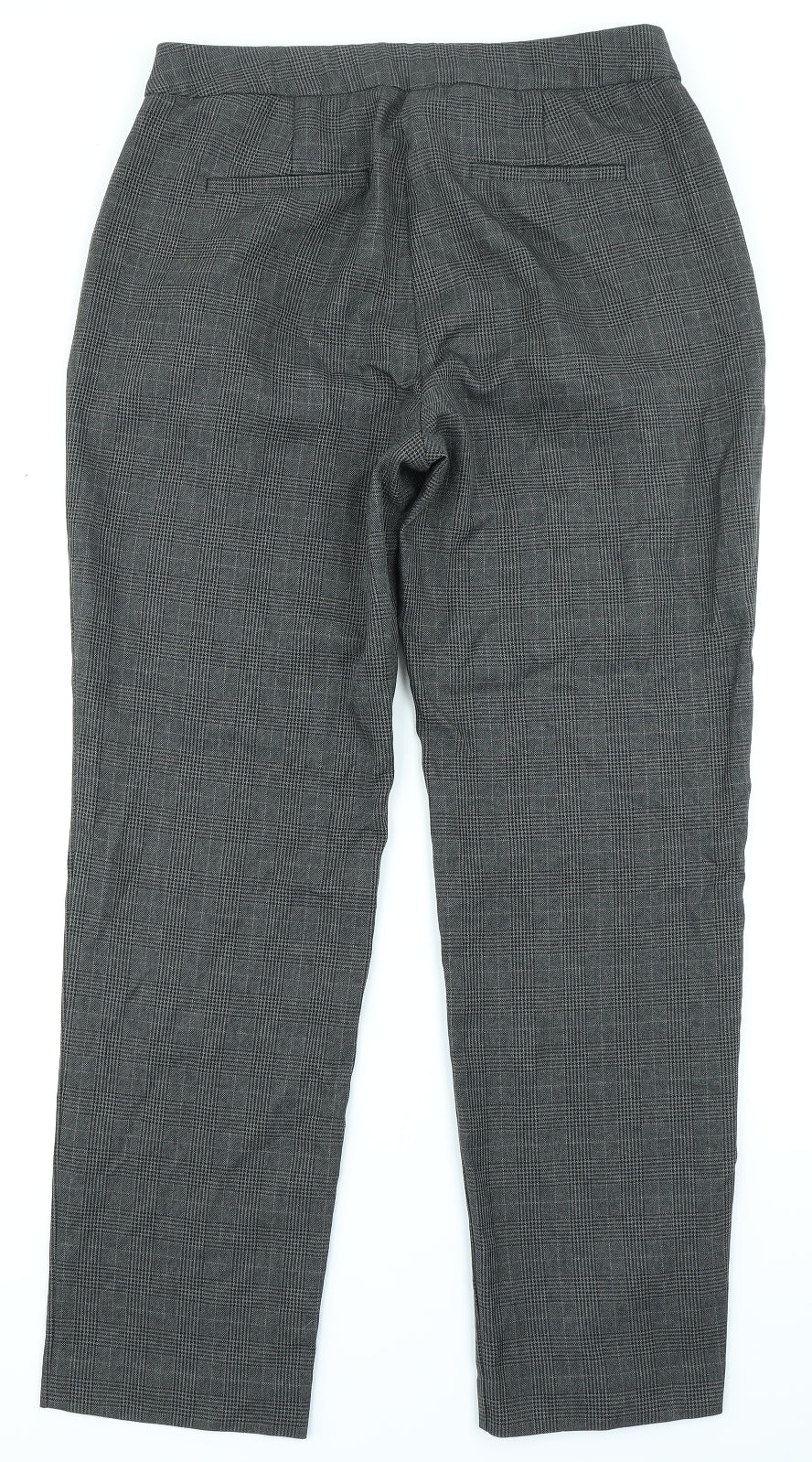 M&S Collection Mens Grey Plaid  Trousers  Size 16 L28 in
