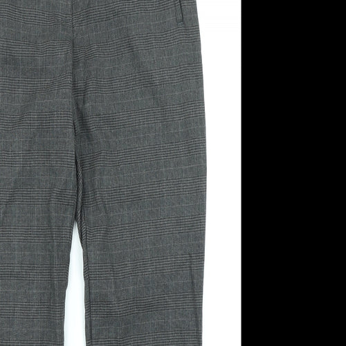 M&S Collection Mens Grey Plaid  Trousers  Size 16 L28 in
