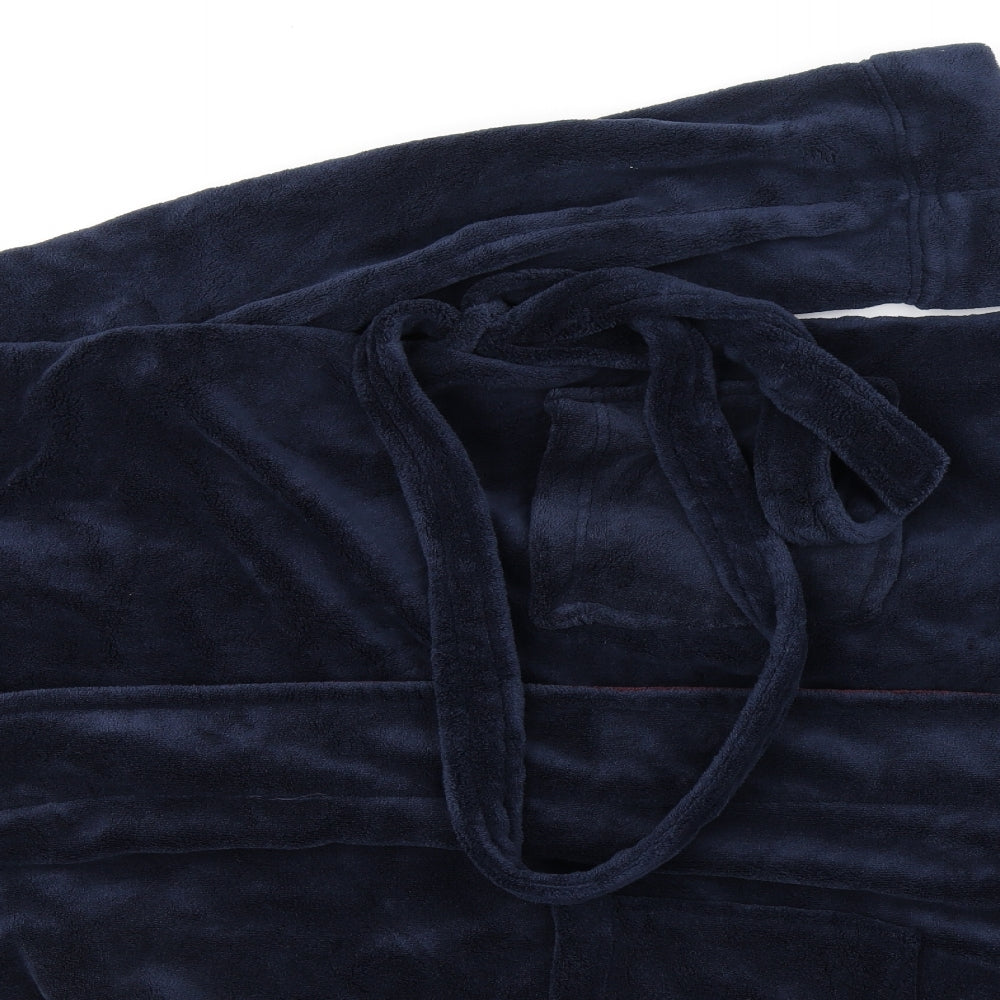 Primark Mens Blue Solid Fleece  Robe Size L