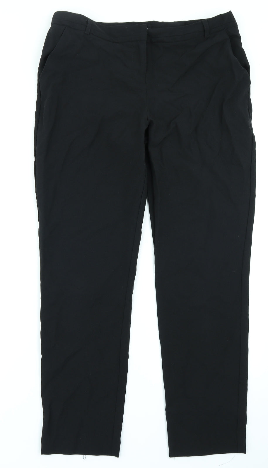 Peacocks Womens Black   Trousers  Size 12 L26 in