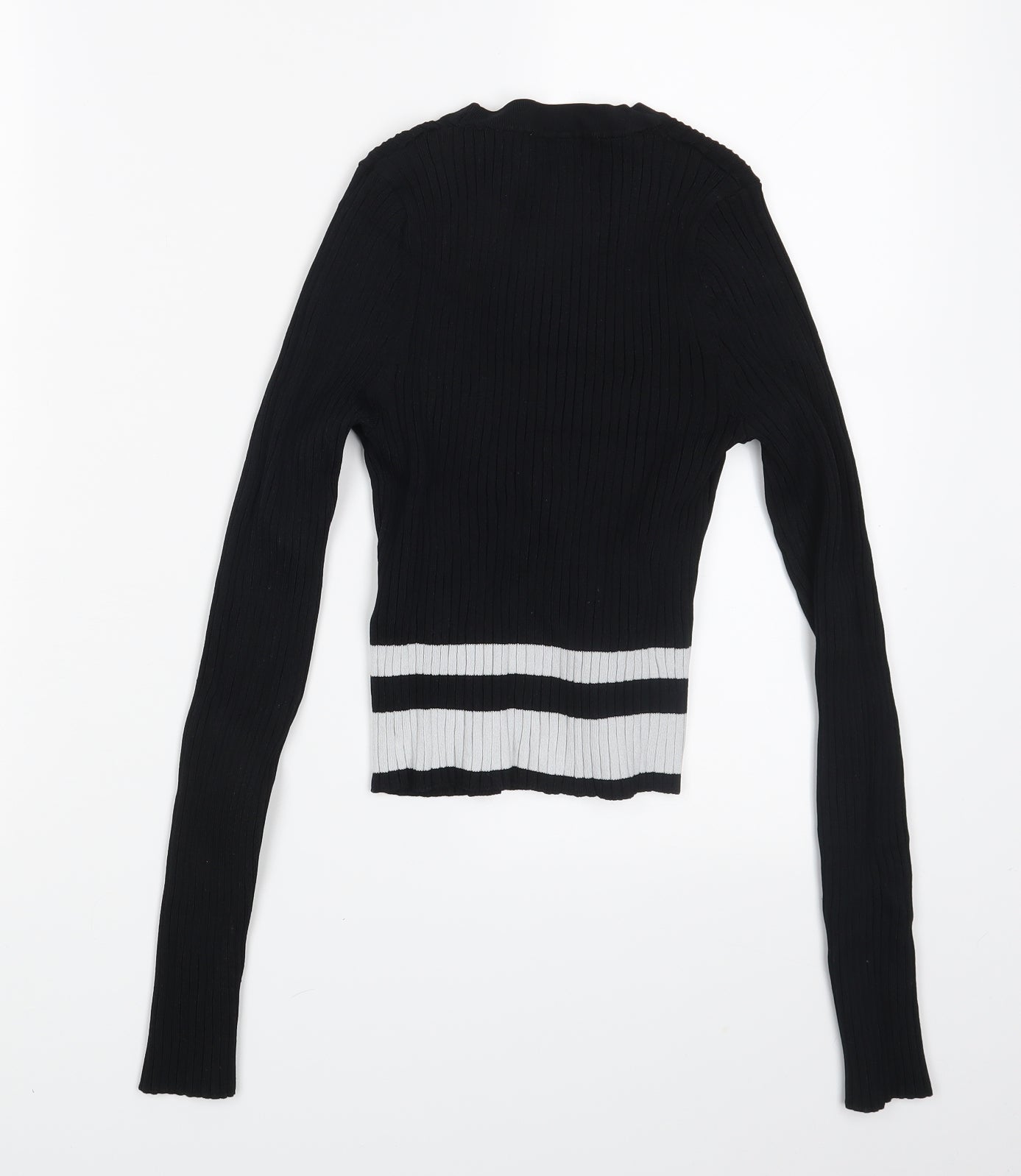 FOREVER 21 Womens Black Striped  Pullover Jumper Size S