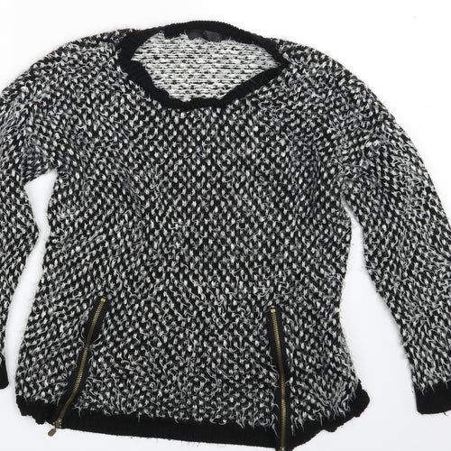 Rock & Rags Womens Black Polka Dot  Pullover Jumper Size M