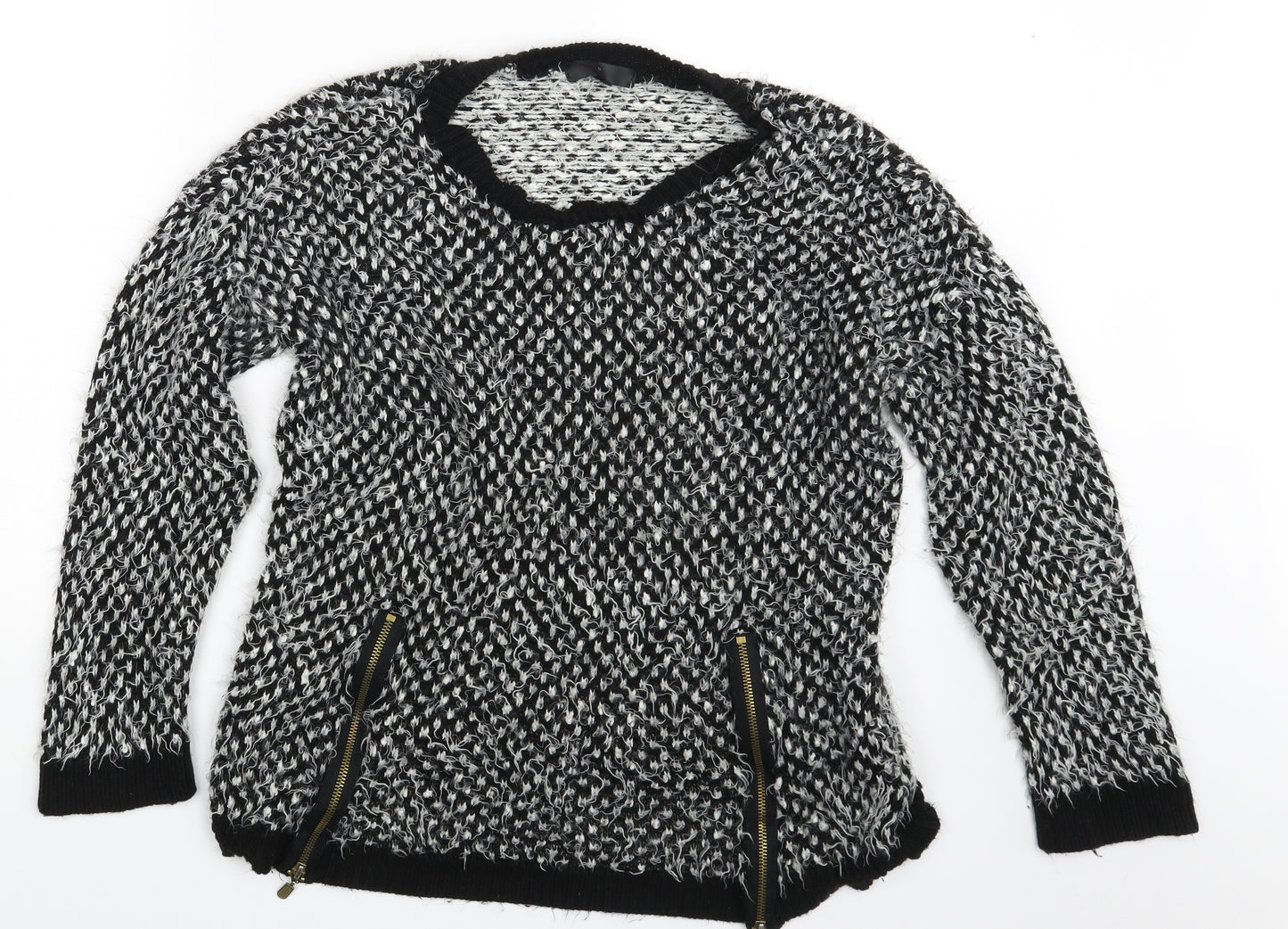 Rock & Rags Womens Black Polka Dot  Pullover Jumper Size M