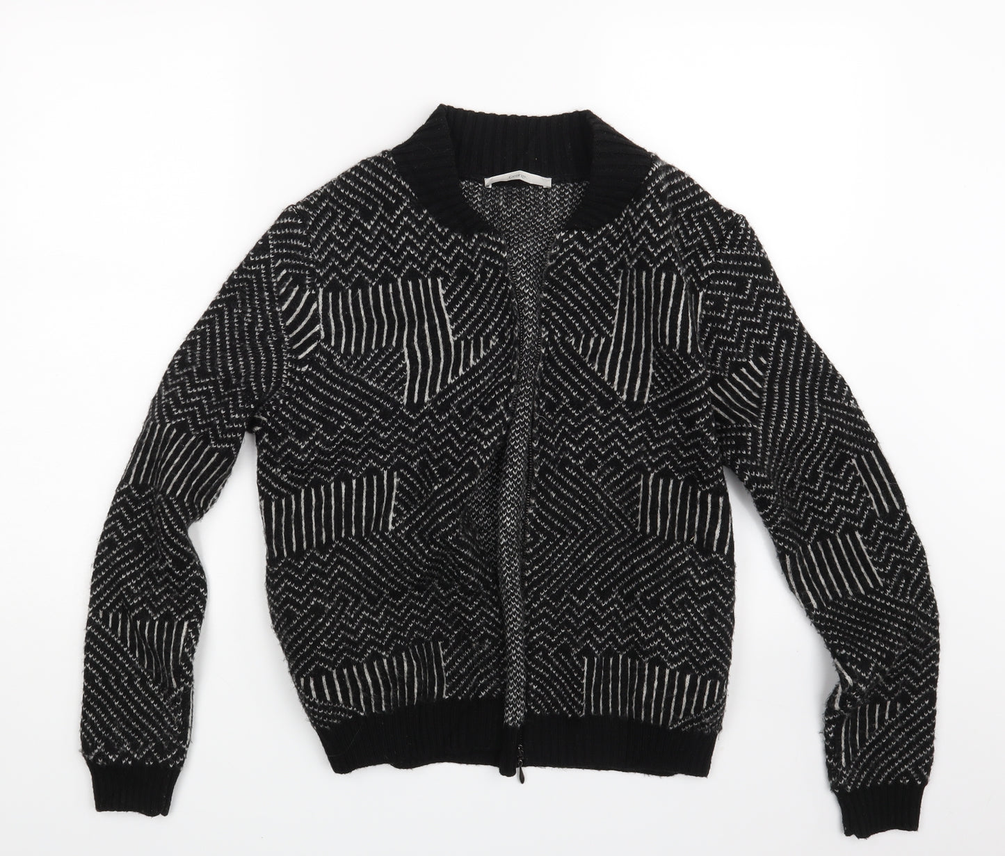 George Womens Black Geometric  Cardigan Jumper Size 14
