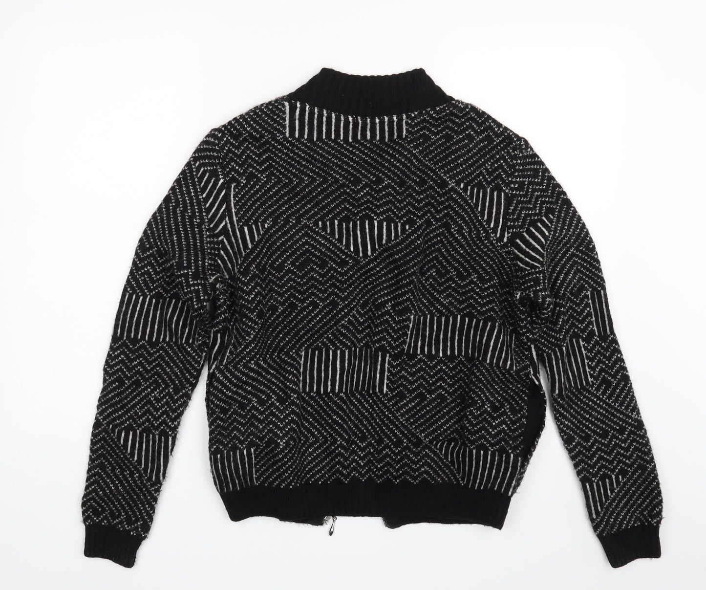 George Womens Black Geometric  Cardigan Jumper Size 14