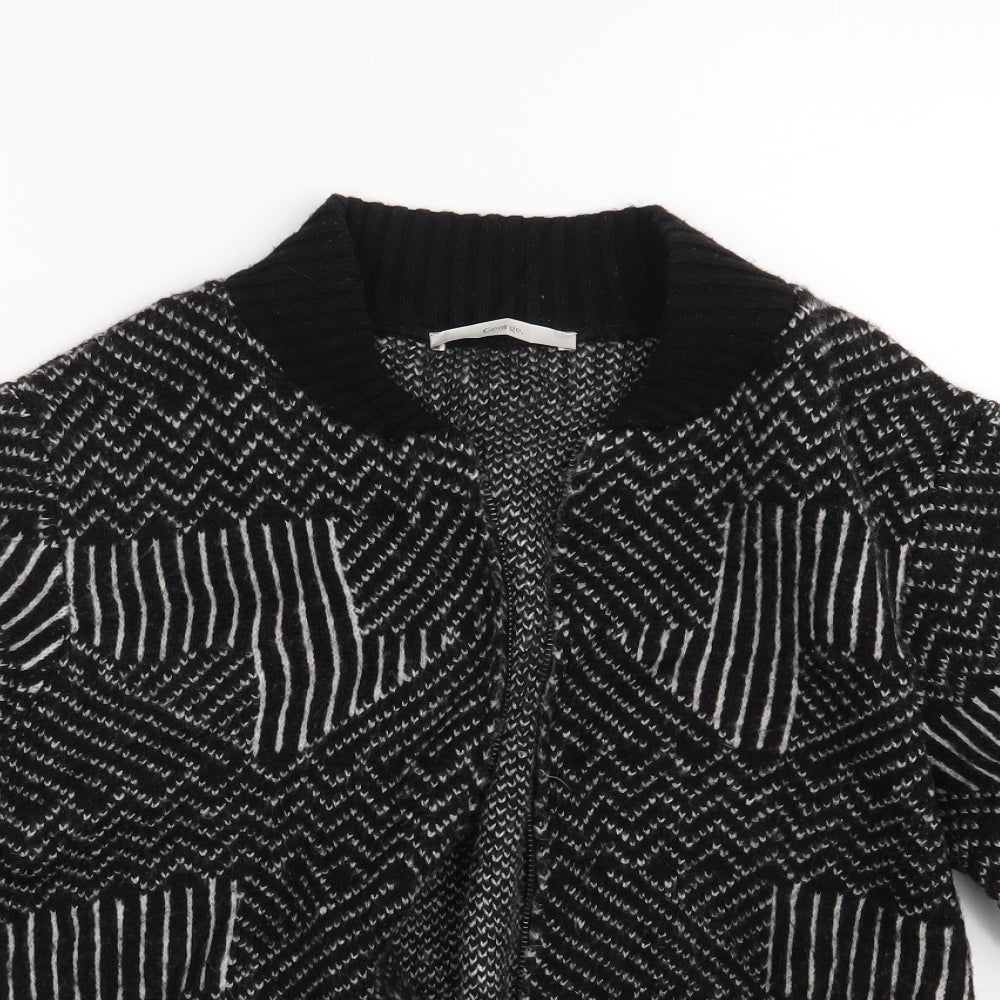 George Womens Black Geometric  Cardigan Jumper Size 14