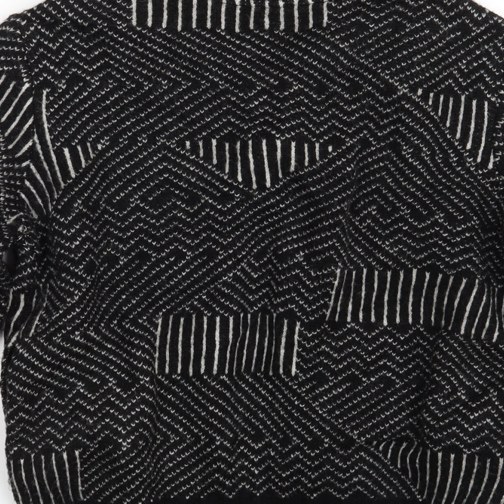 George Womens Black Geometric  Cardigan Jumper Size 14