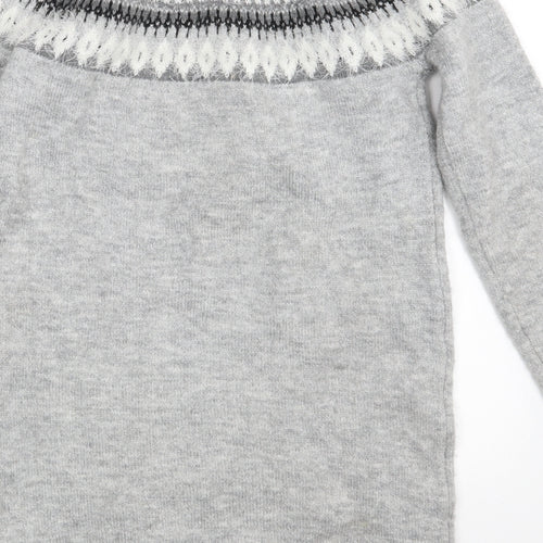 George Girls Grey Gingham  Pullover Jumper Size 12-13 Years