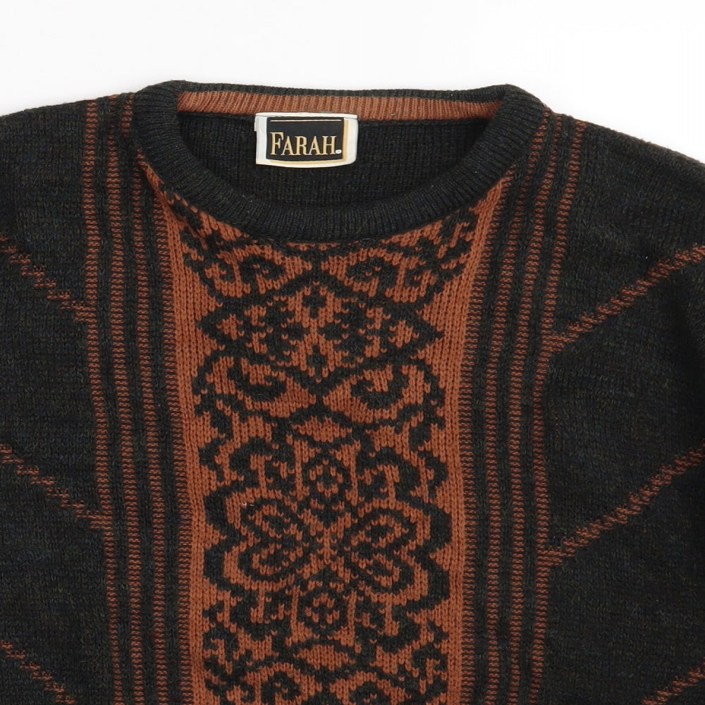 Farah Womens Brown Striped  Pullover Jumper Size L