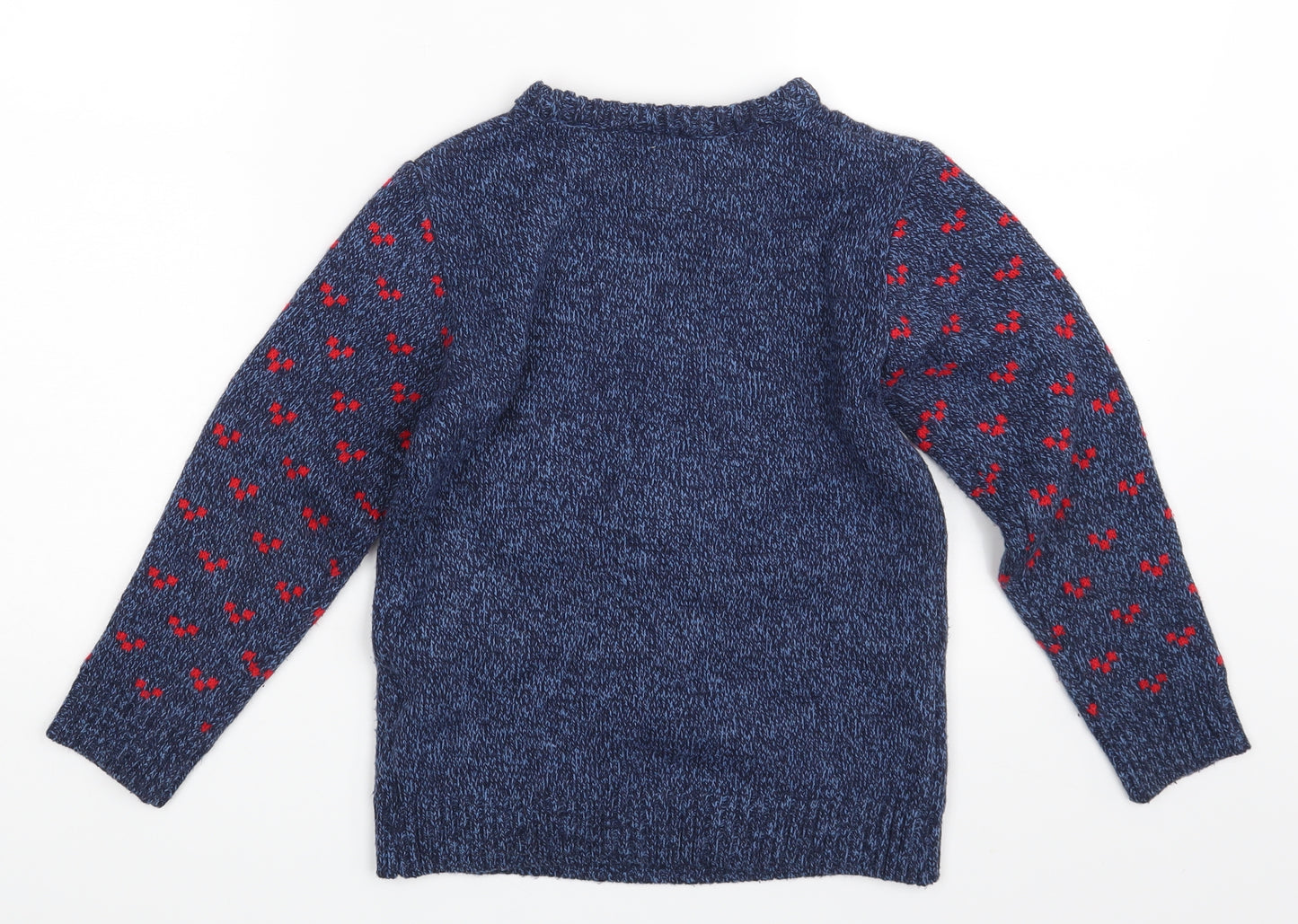 George Girls Blue Polka Dot  Pullover Jumper Size 7-8 Years  - Christmas Jumper