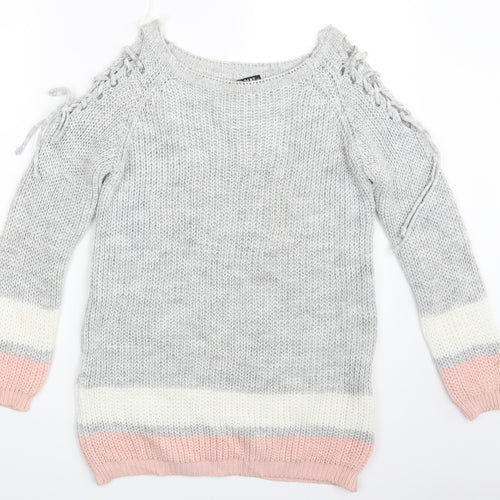 Quiz Womens Multicoloured Striped  Pullover Jumper Size L