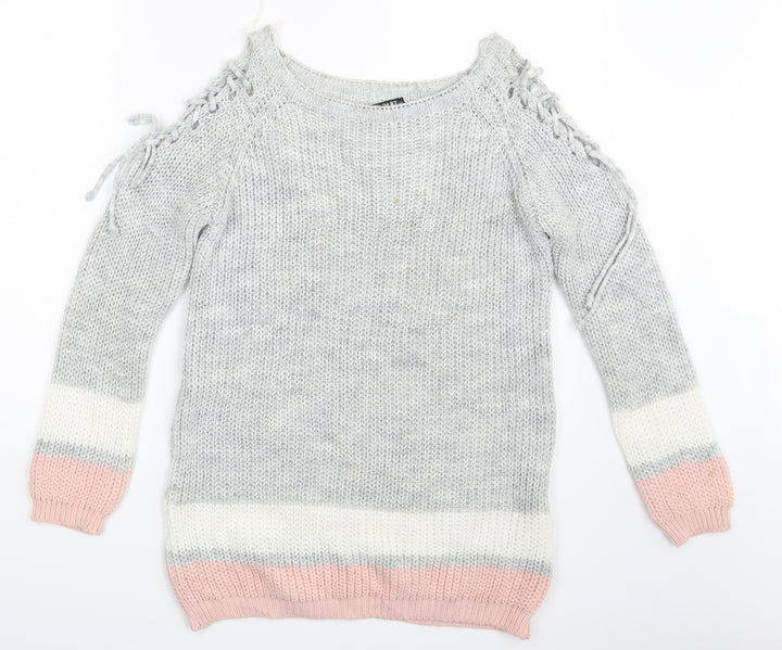 Quiz Womens Multicoloured Striped Pullover Jumper Size L