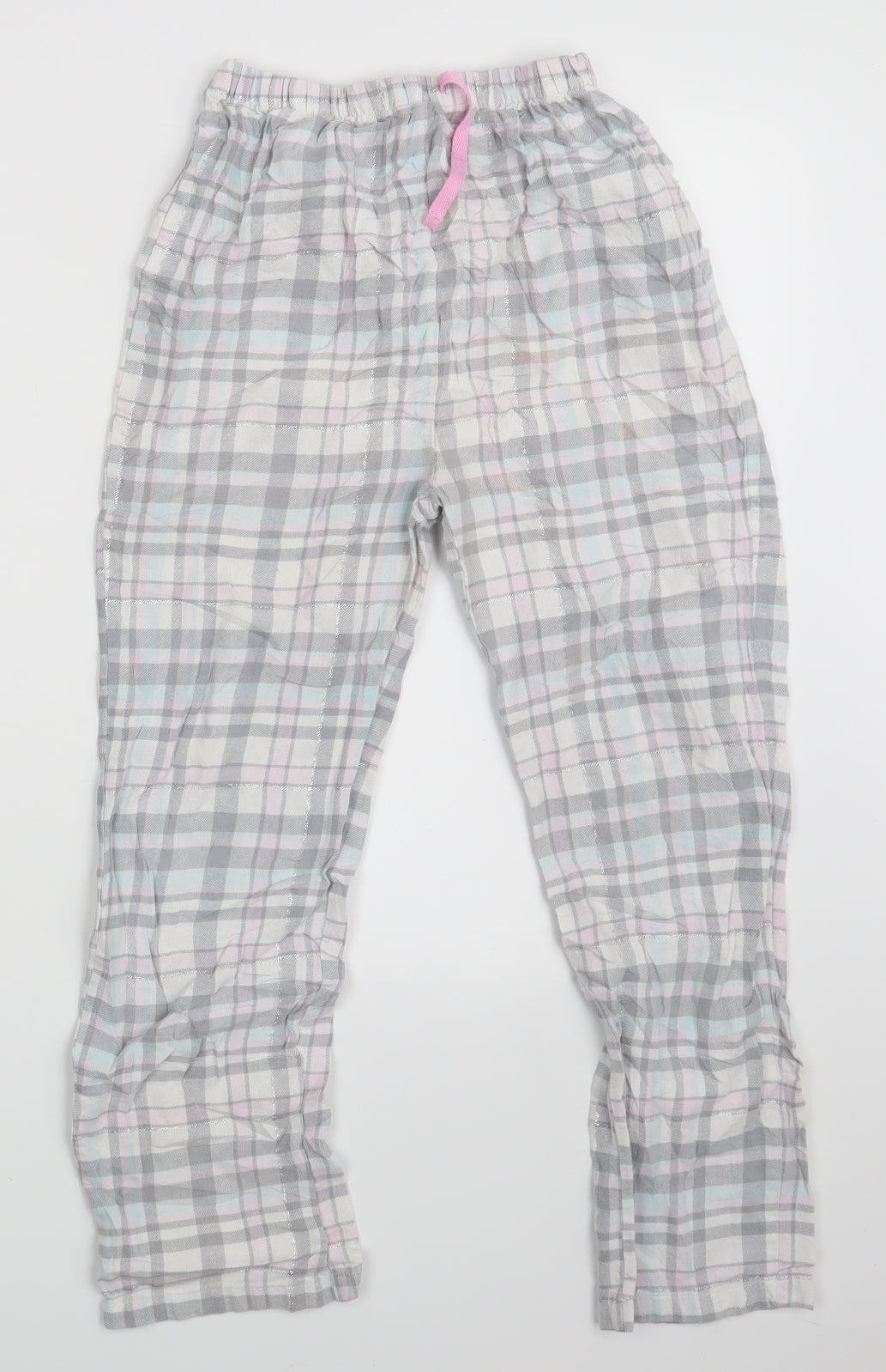 Matalan Girls Multicoloured Check  Sweatpants Trousers Size 12-13 Years