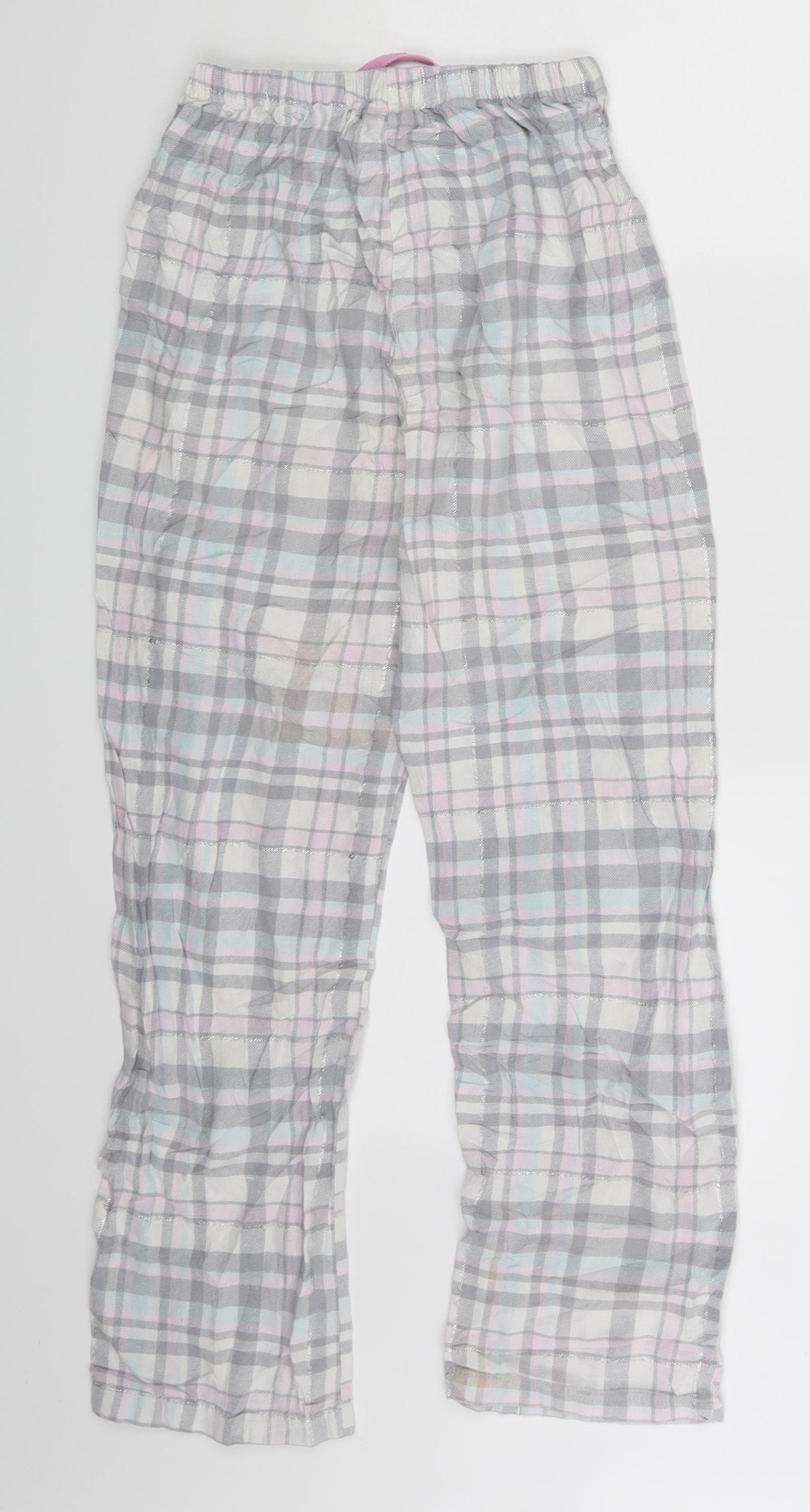 Matalan Girls Multicoloured Check  Sweatpants Trousers Size 12-13 Years