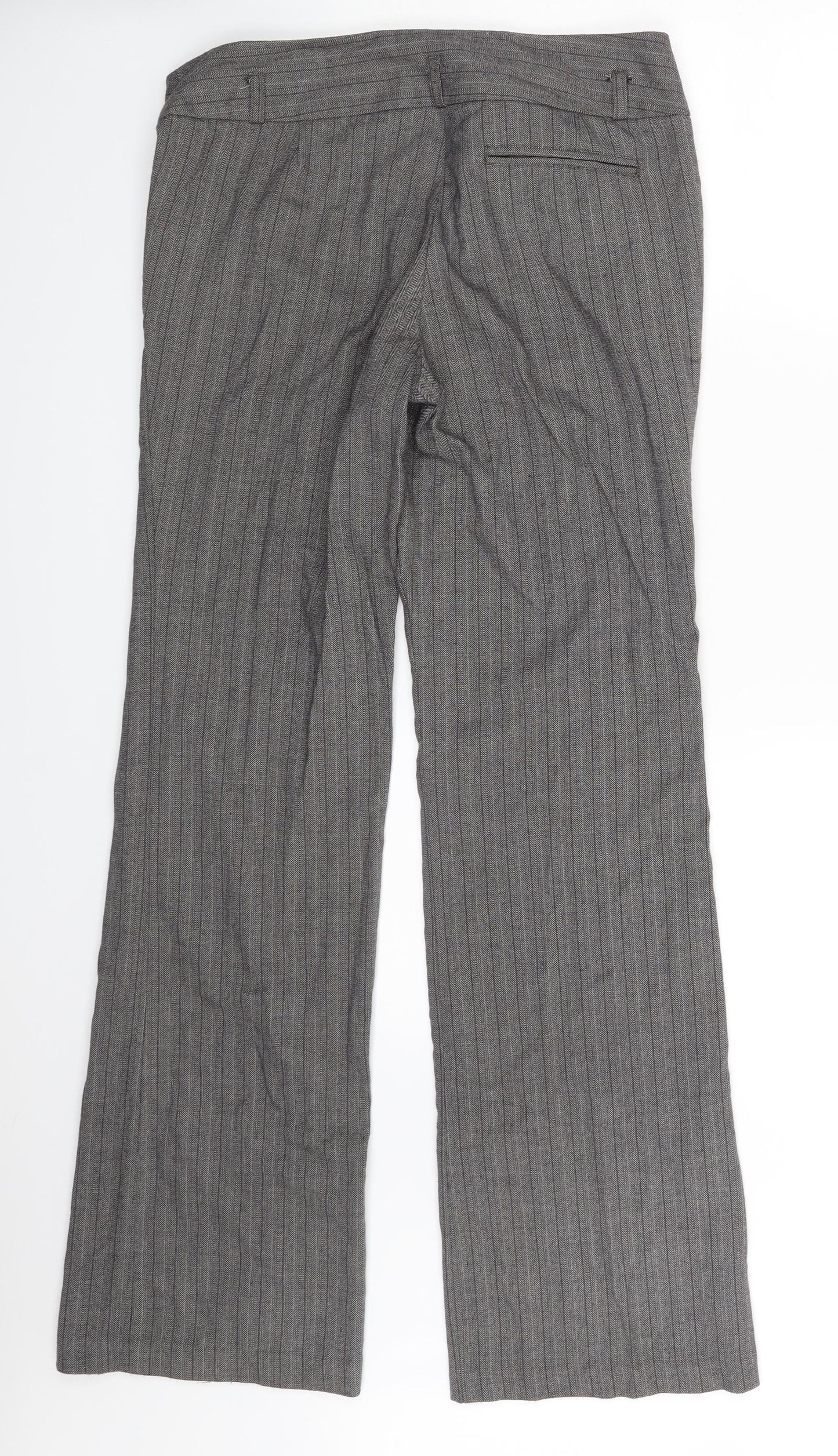 Atmosphere Womens Grey Striped  Trousers  Size 10 L32 in