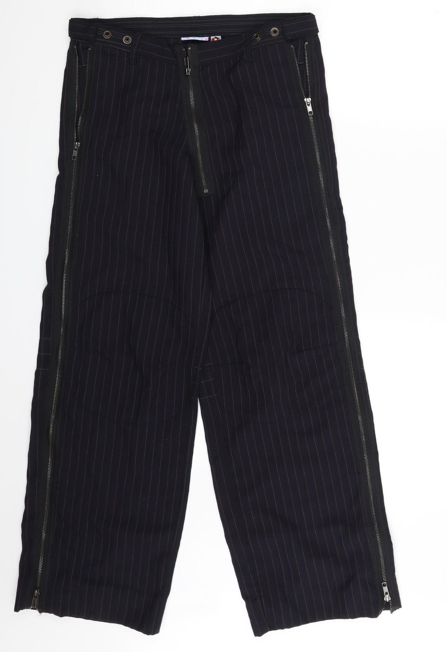 Bison Boat Womens Blue Striped  Trousers  One Size L30 in