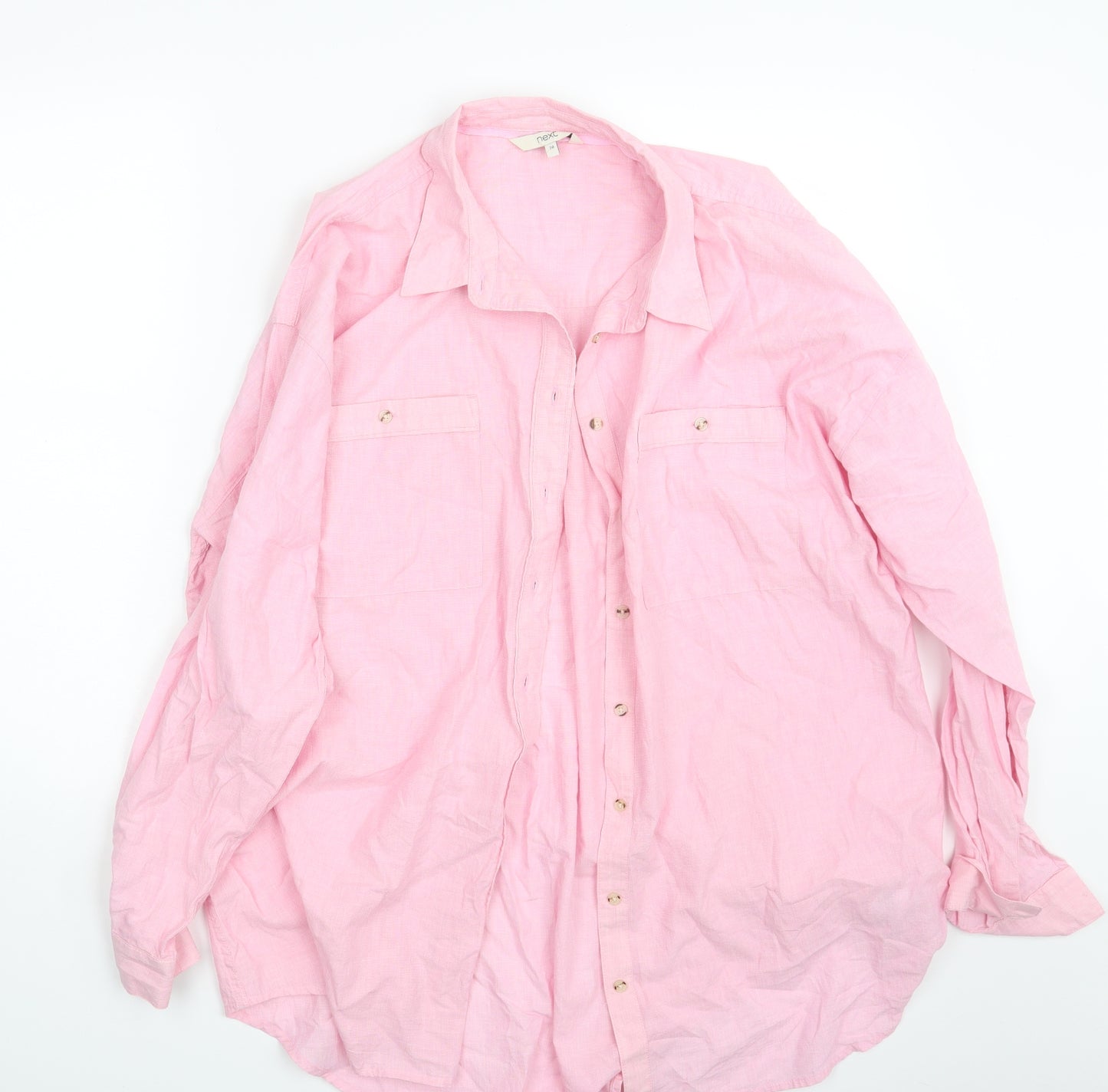 NEXT Womens Pink   Basic Button-Up Size 20