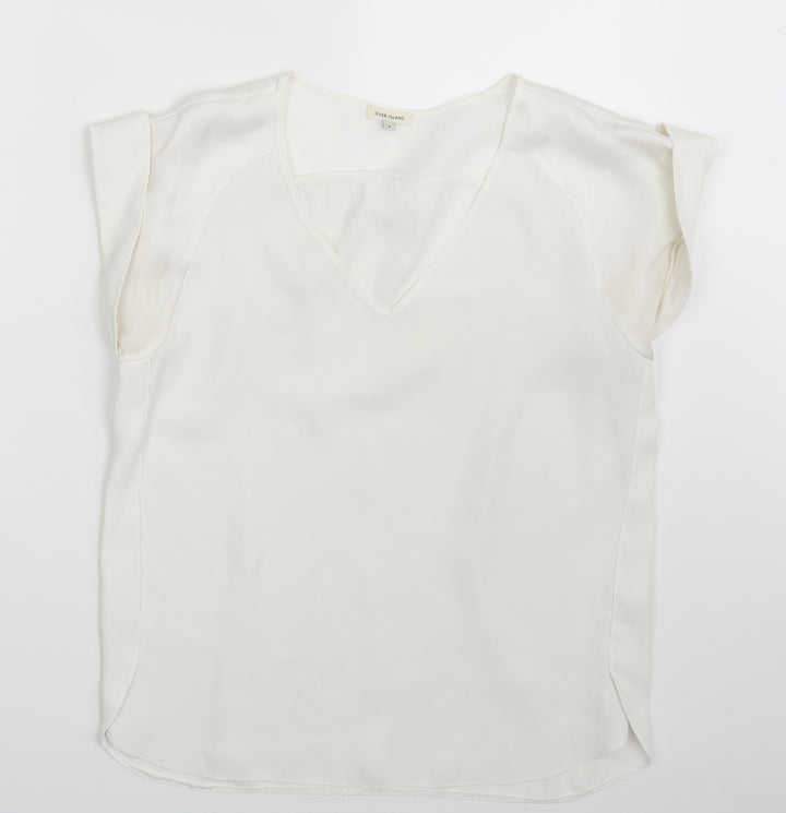 River Island Womens Ivory   Basic Blouse Size 8