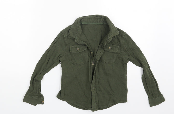 M&S Boys Brown   Basic Button-Up Size 5-6 Years