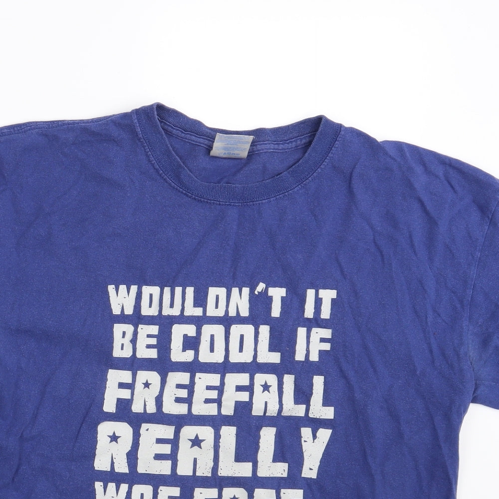 Gildan Mens Blue    T-Shirt Size M