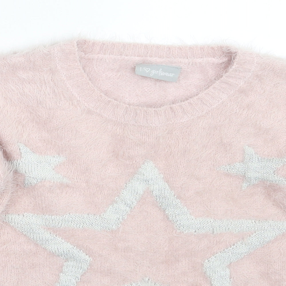 I Love Girlswear Girls Pink   Pullover Jumper Size 9 Years