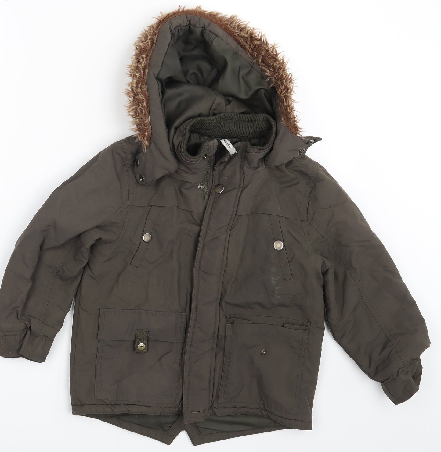 George Girls Brown   Parka Coat Size 5-6 Years