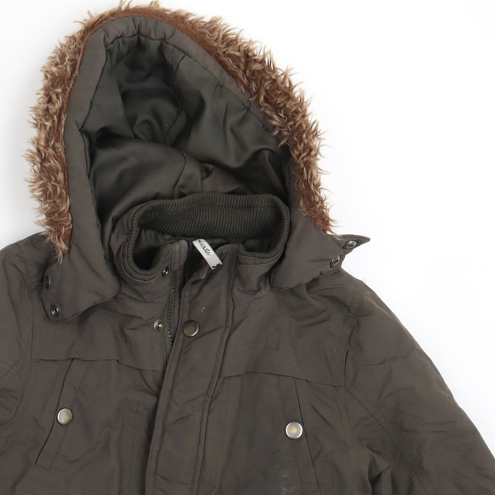 George Girls Brown   Parka Coat Size 5-6 Years